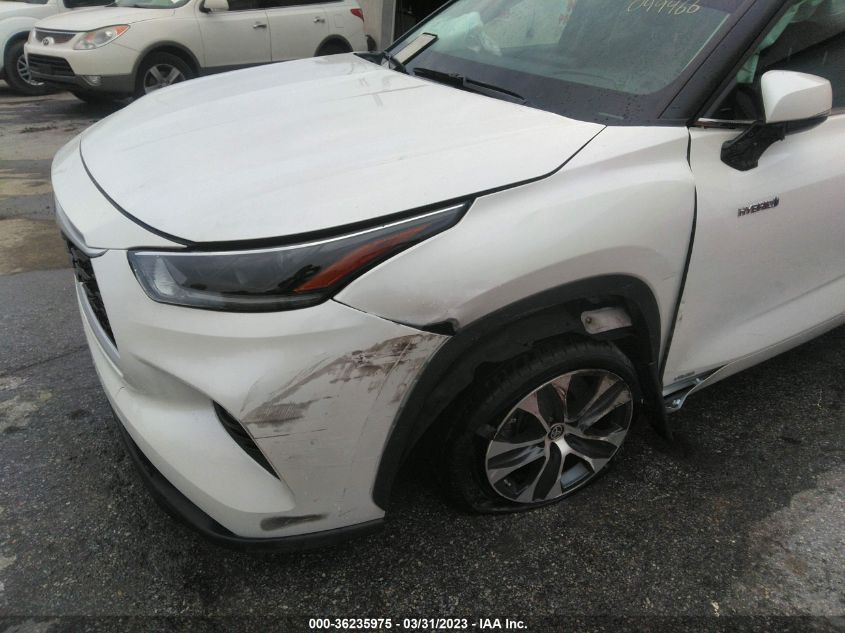 2021 TOYOTA HIGHLANDER HYBRID XLE - 5TDHBRCH6MS049466