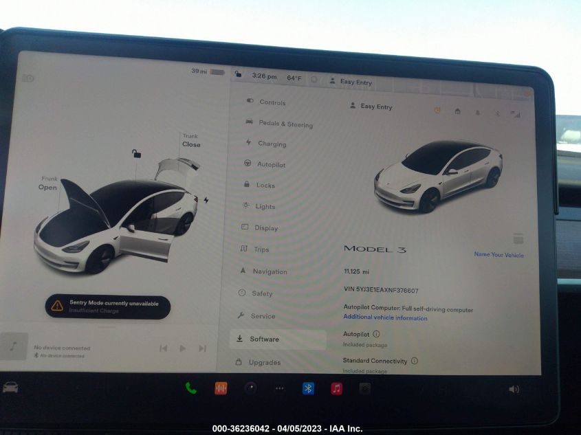 2022 TESLA MODEL 3 - 5YJ3E1EAXNF376607