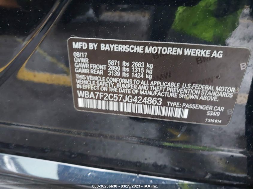 2018 BMW 7 SERIES ALPINA B7 XDRIVE - WBA7F2C57JG424863