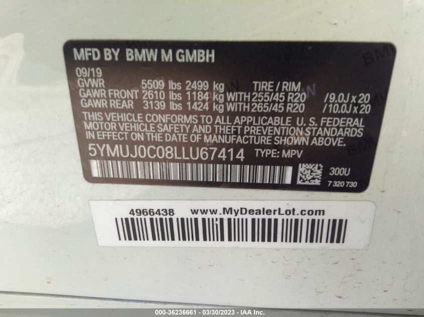 2020 BMW X4 M - 5YMUJ0C08LLU67414