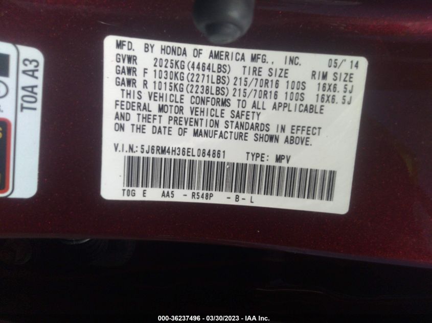 2014 HONDA CR-V LX - 5J6RM4H36EL084861