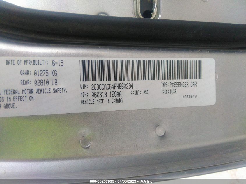 2015 CHRYSLER 300 300S - 2C3CCAGG4FH860294