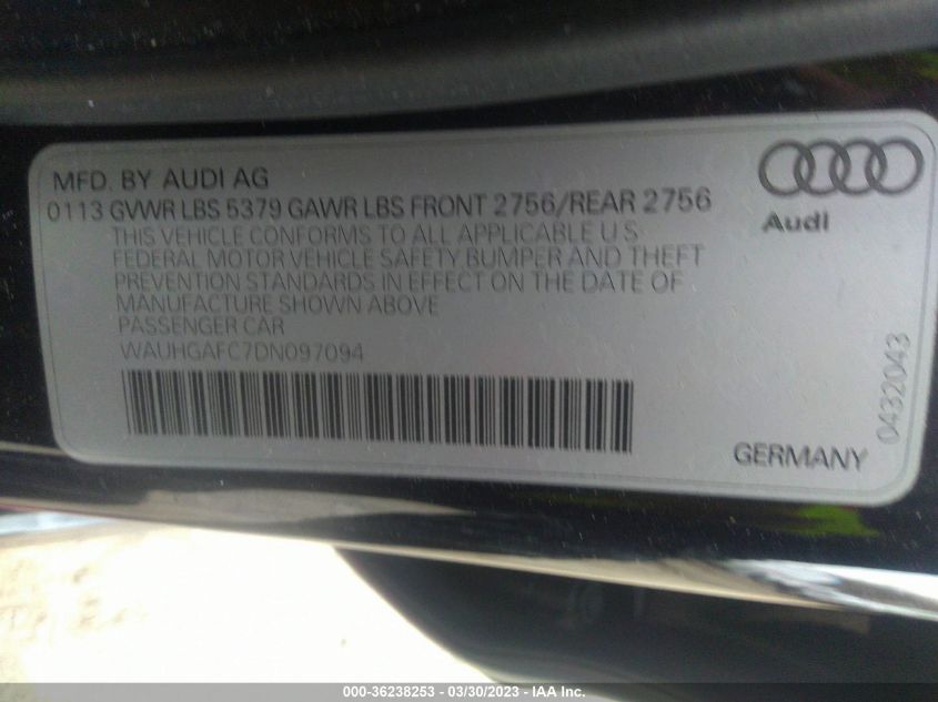 2013 AUDI A6 PRESTIGE - WAUHGASC7DN097094
