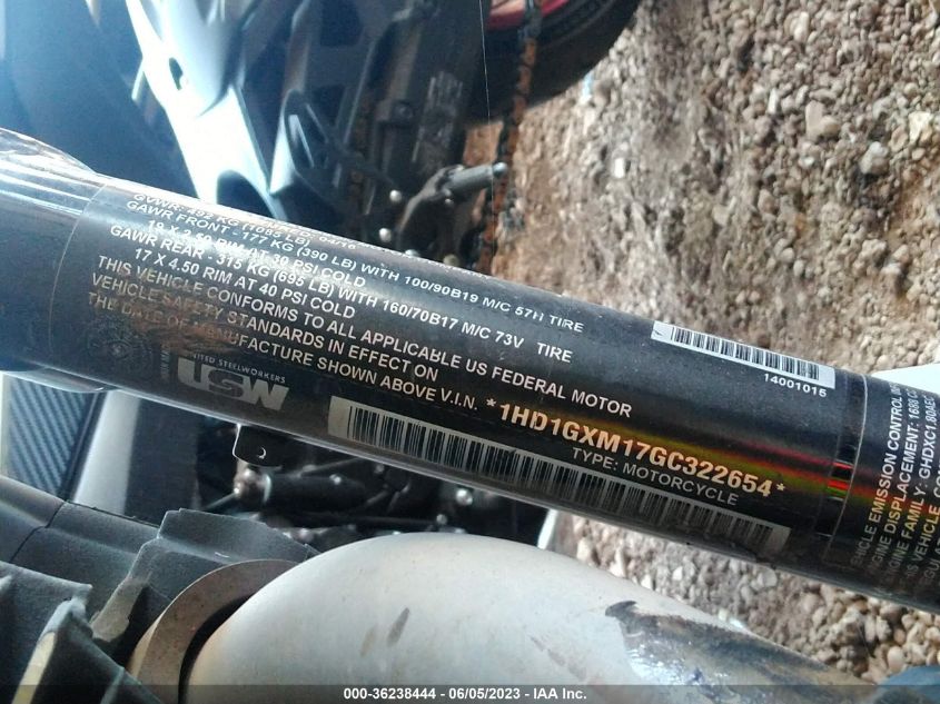 2016 HARLEY-DAVIDSON FXDB DYNA STREET BOB - 1HD1GXM17GC322654