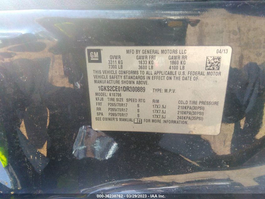 2013 GMC YUKON SLT - 1GKS2CE01DR300889