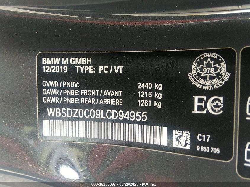 2020 BMW M8 - WBSDZ0C09LCD94955
