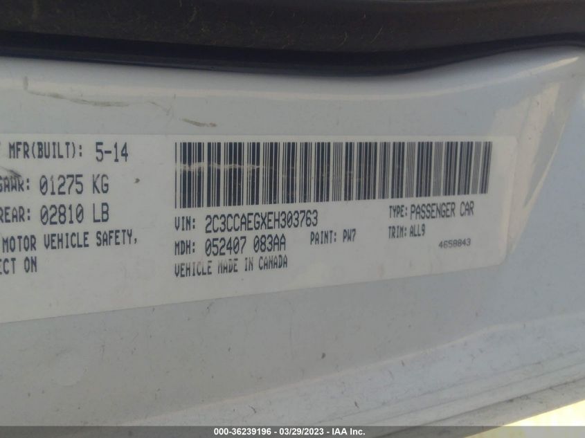 2014 CHRYSLER 300 300C - 2C3CCAEGXEH303763