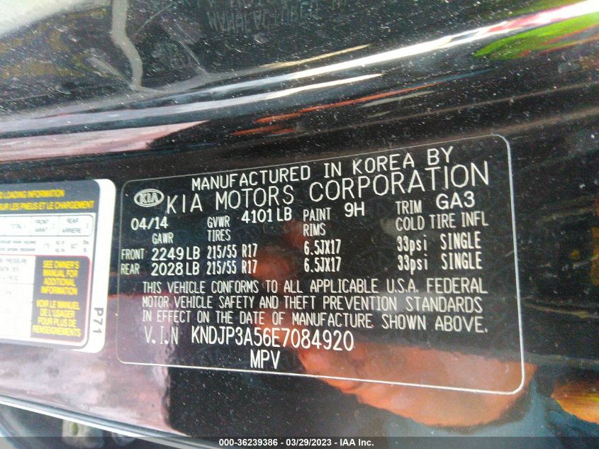 2014 KIA SOUL + - KNDJP3A56E7084920