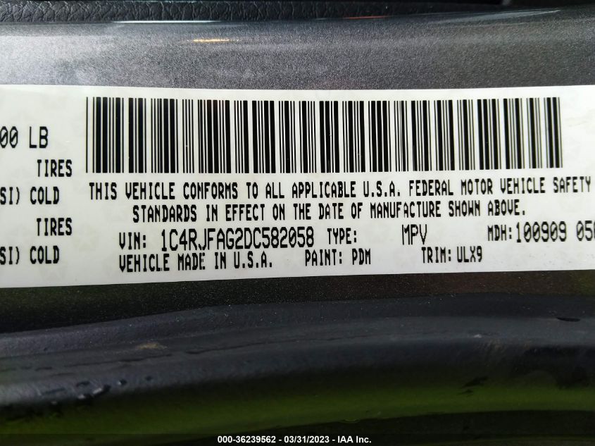 2013 JEEP GRAND CHEROKEE LAREDO - 1C4RJFAG2DC582058