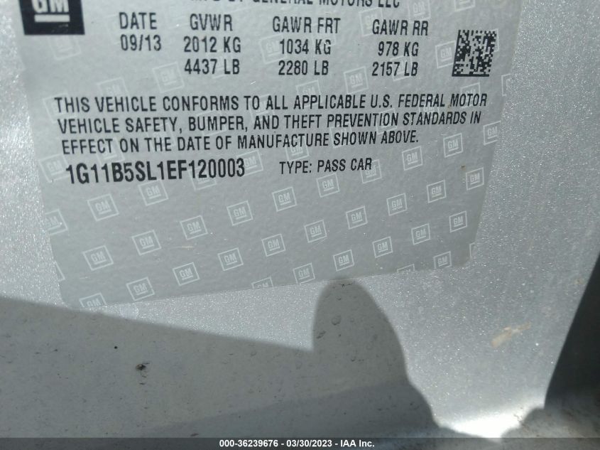 2014 CHEVROLET MALIBU LS - 1G11B5SL1EF120003
