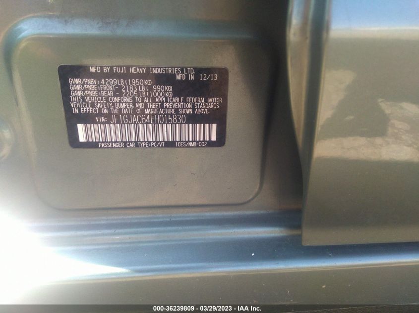 2014 SUBARU IMPREZA SEDAN PREMIUM - JF1GJAC64EH015830