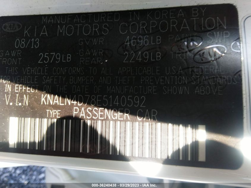 2014 KIA CADENZA PREMIUM - KNALN4D78E5140592