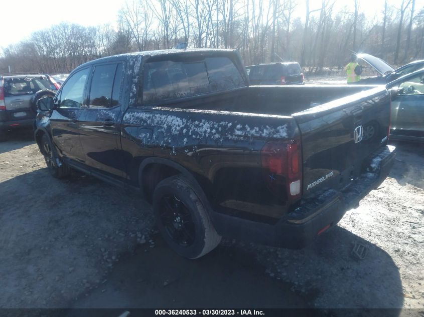 2017 HONDA RIDGELINE BLACK EDITION - 5FPYK3F80HB018241