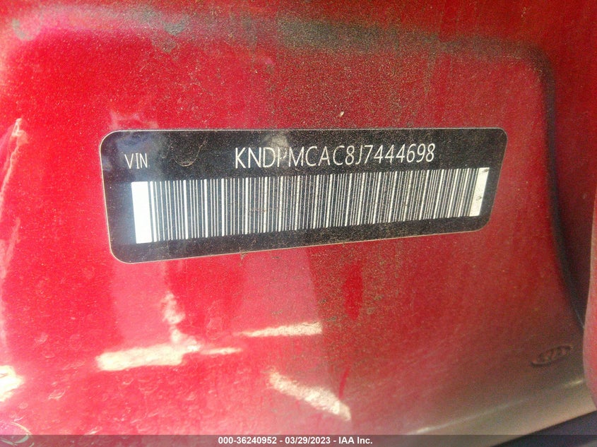 VIN KNDPMCAC8J7444698 2018 KIA SPORTAGE LX