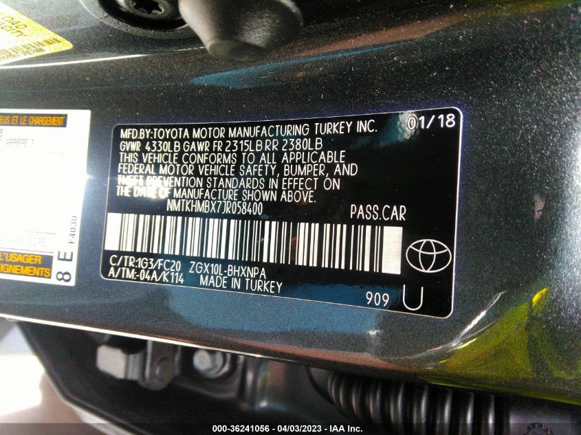 2018 TOYOTA C-HR XLE - NMTKHMBX7JR058400