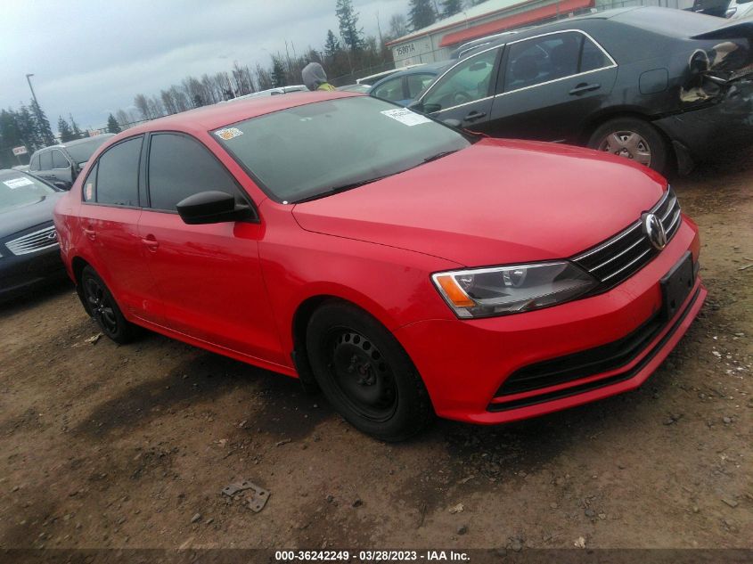 2015 VOLKSWAGEN JETTA SEDAN 2.0L S W/TECHNOLOGY - 3VW2K7AJ6FM258223