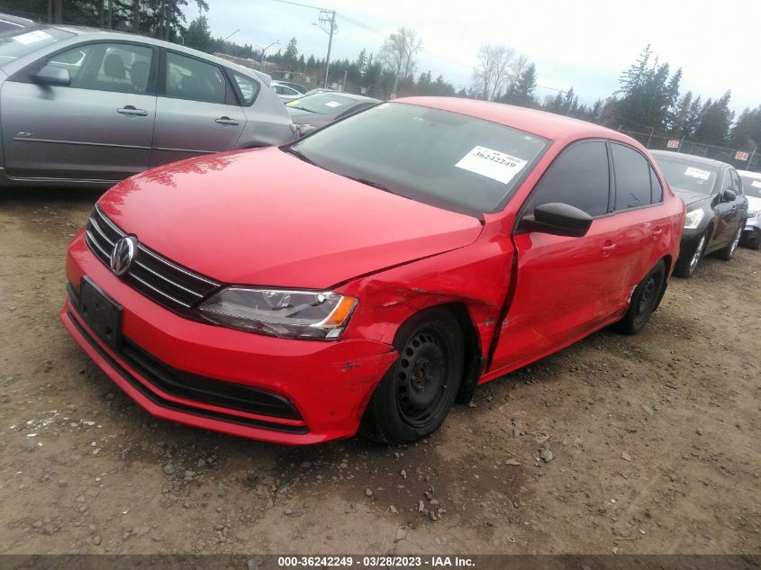 2015 VOLKSWAGEN JETTA SEDAN 2.0L S W/TECHNOLOGY - 3VW2K7AJ6FM258223