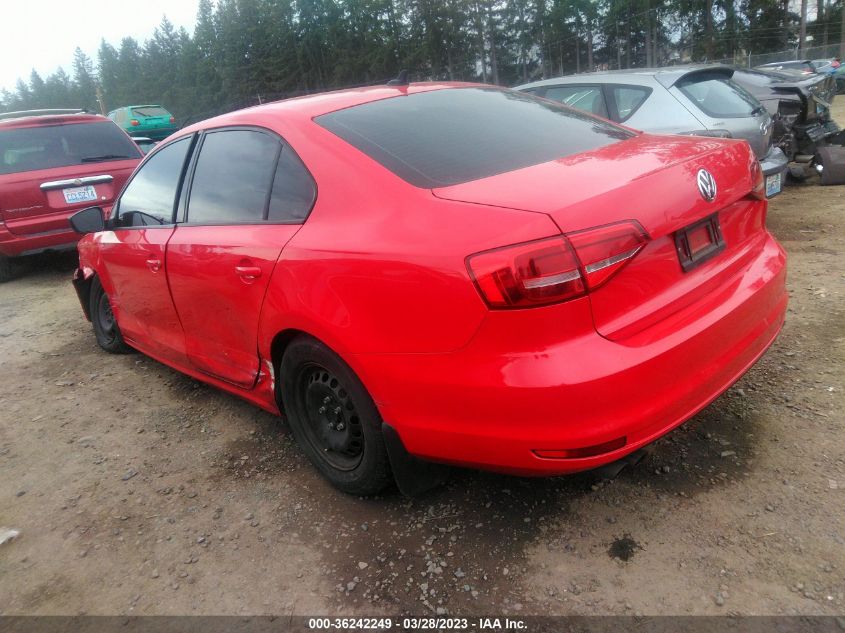 2015 VOLKSWAGEN JETTA SEDAN 2.0L S W/TECHNOLOGY - 3VW2K7AJ6FM258223