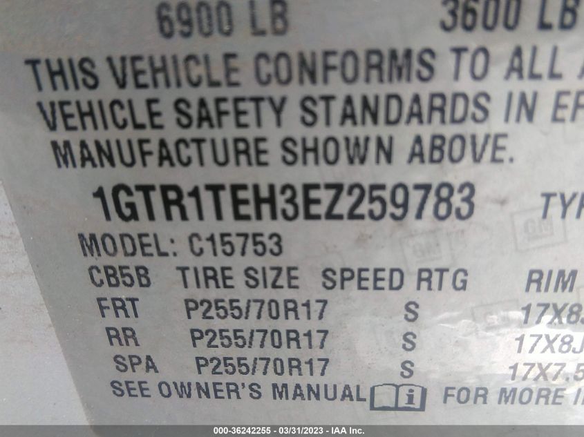 2014 GMC SIERRA 1500 - 1GTR1TEH3EZ259783