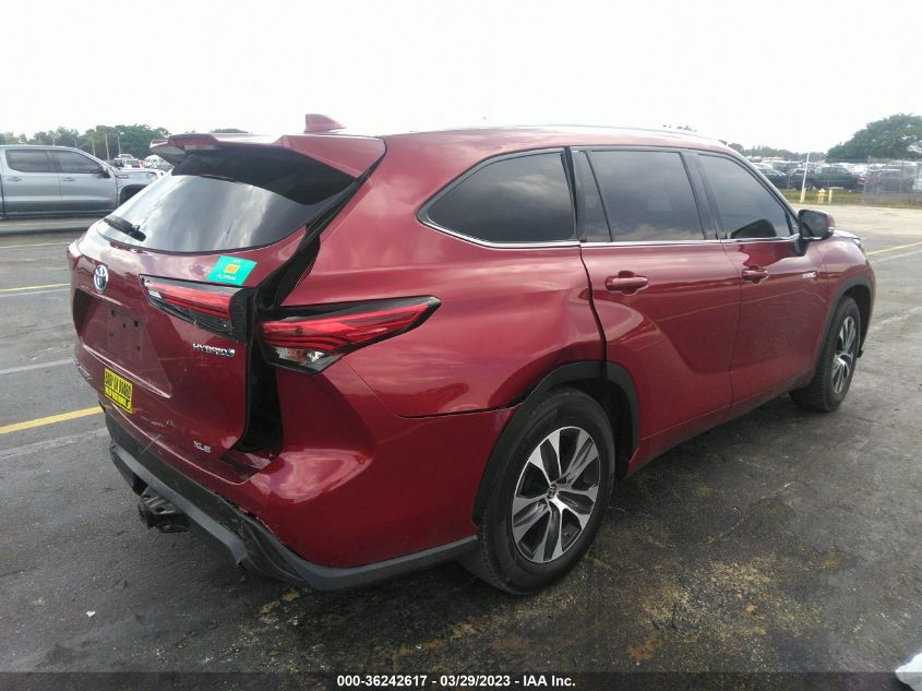 2020 TOYOTA HIGHLANDER HYBRID XLE - 5TDGARAH6LS502839