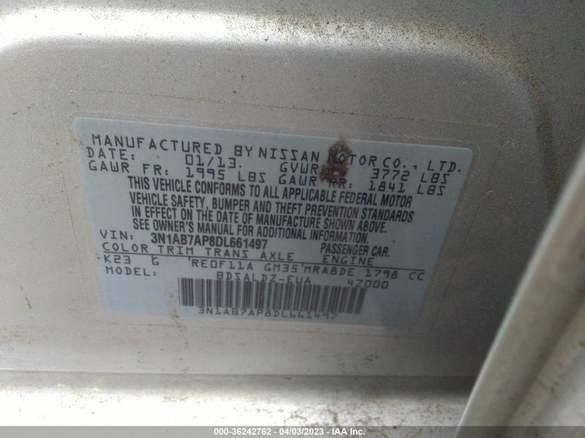2013 NISSAN SENTRA SV - 3N1AB7AP8DL661497