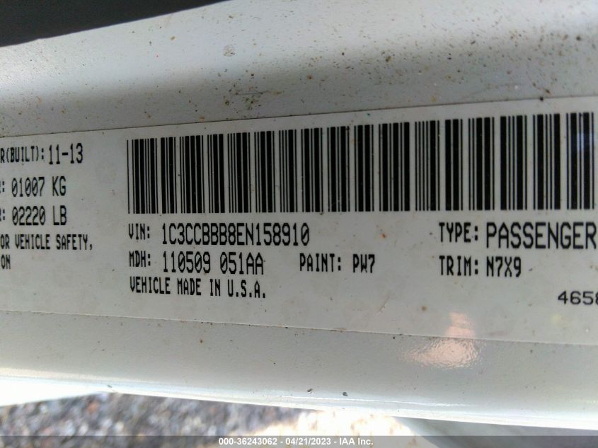 2014 CHRYSLER 200 TOURING - 1C3CCBBB8EN158910