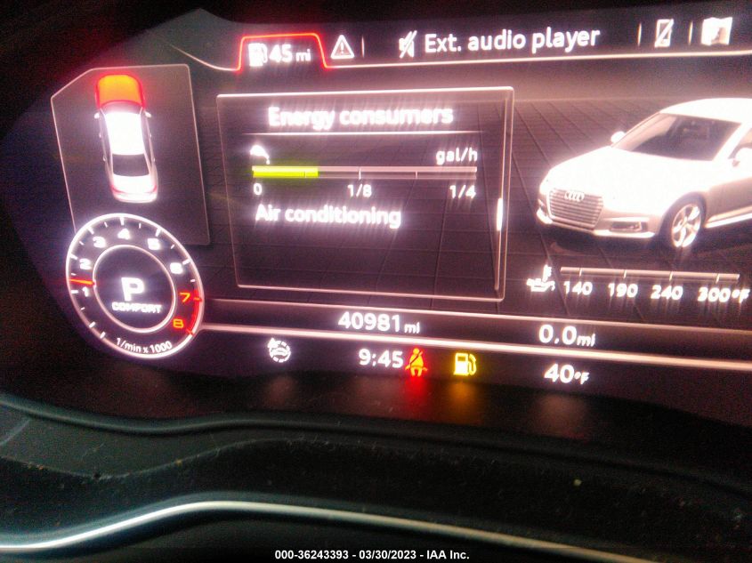 2017 AUDI A4 PREMIUM PLUS - WAULNAF48HN066046