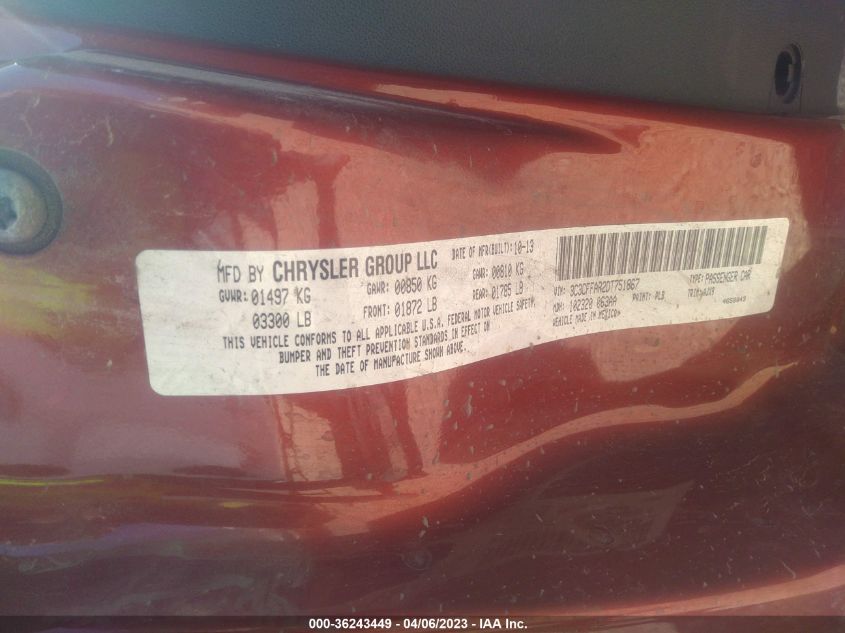 2013 FIAT 500 POP - 3C3CFFAR2DT751867