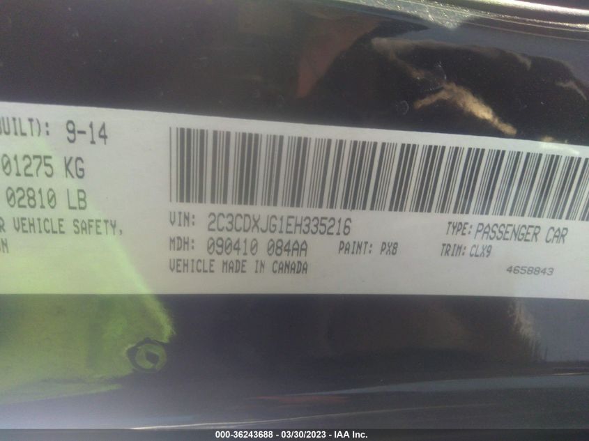 2014 DODGE CHARGER SXT PLUS - 2C3CDXJG1EH335216