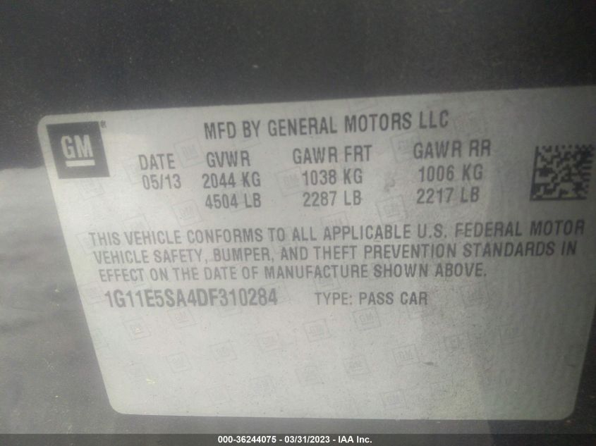 2013 CHEVROLET MALIBU LT - 1G11E5SA4DF310284