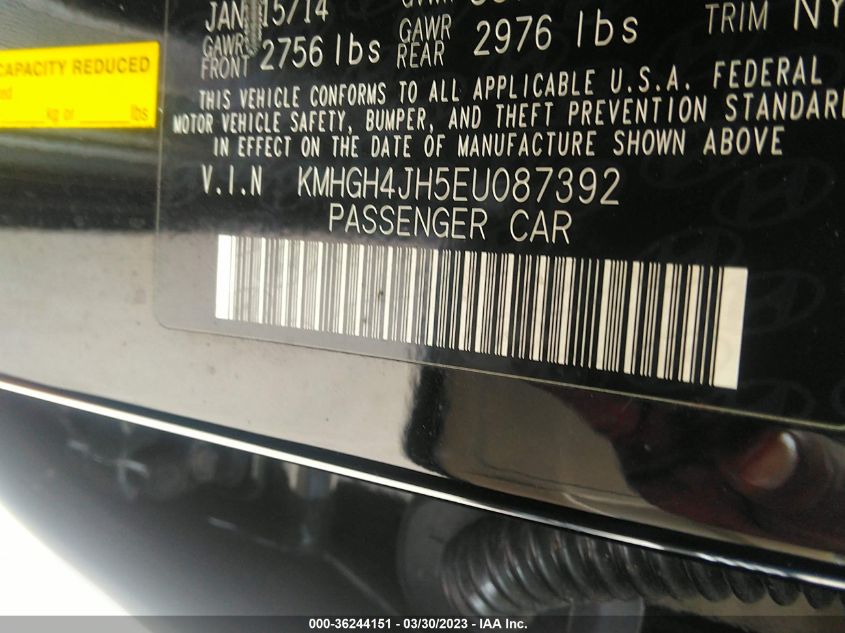 2014 HYUNDAI EQUUS SIGNATURE KMHGH4JH5EU087392