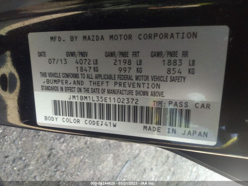 2014 MAZDA MAZDA3 S TOURING - JM1BM1L35E1102372