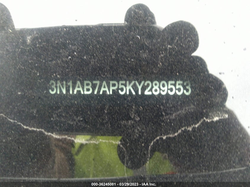VIN 3N1AB7AP5KY289553 2019 NISSAN SENTRA SV