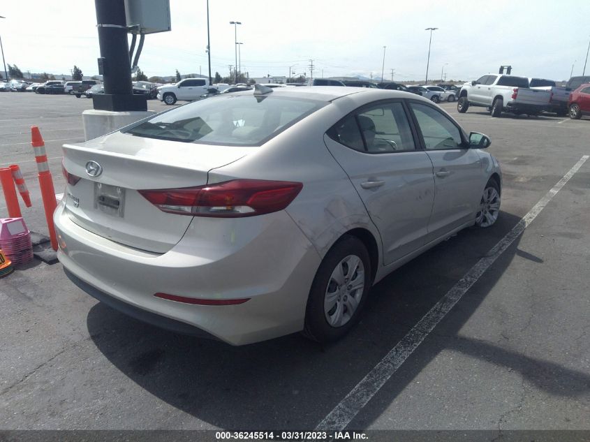 2017 HYUNDAI ELANTRA SE - KMHD74LF1HU083782