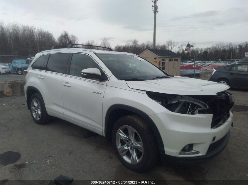 2014 TOYOTA HIGHLANDER HYBRID LIMITED - 5TDDCRFH1ES005433