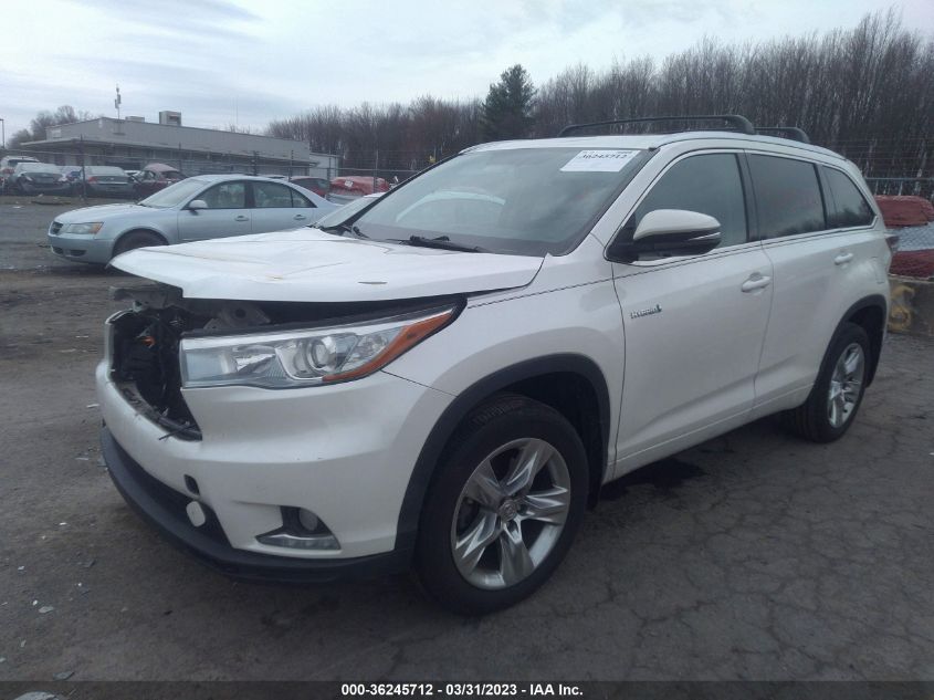 2014 TOYOTA HIGHLANDER HYBRID LIMITED - 5TDDCRFH1ES005433
