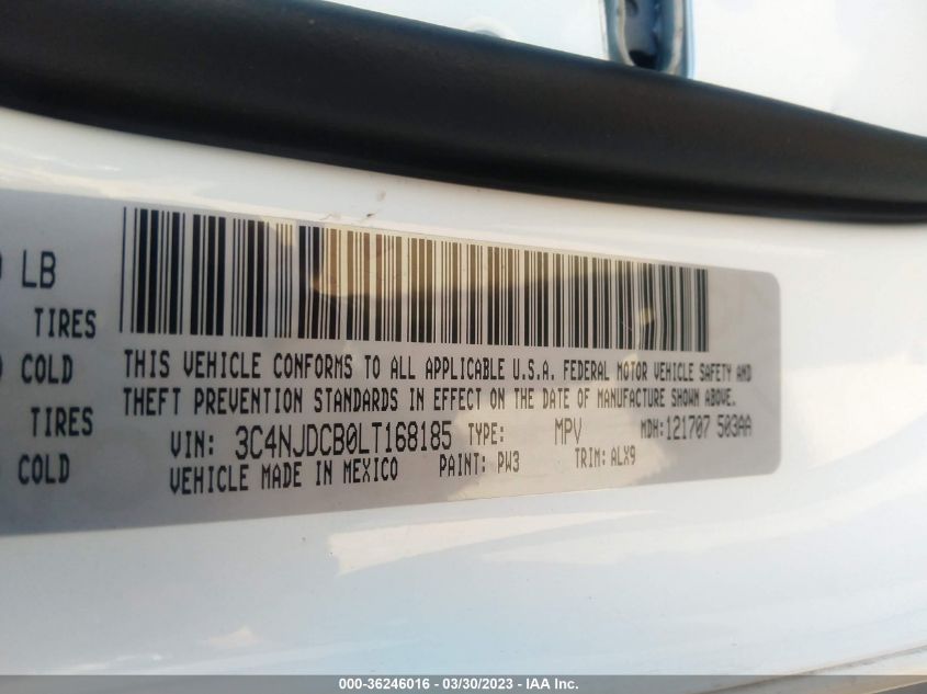 2020 JEEP COMPASS LIMITED - 3C4NJDCB0LT168185