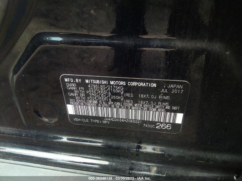 2017 MITSUBISHI OUTLANDER ES - JA4AD2A34HZ068221