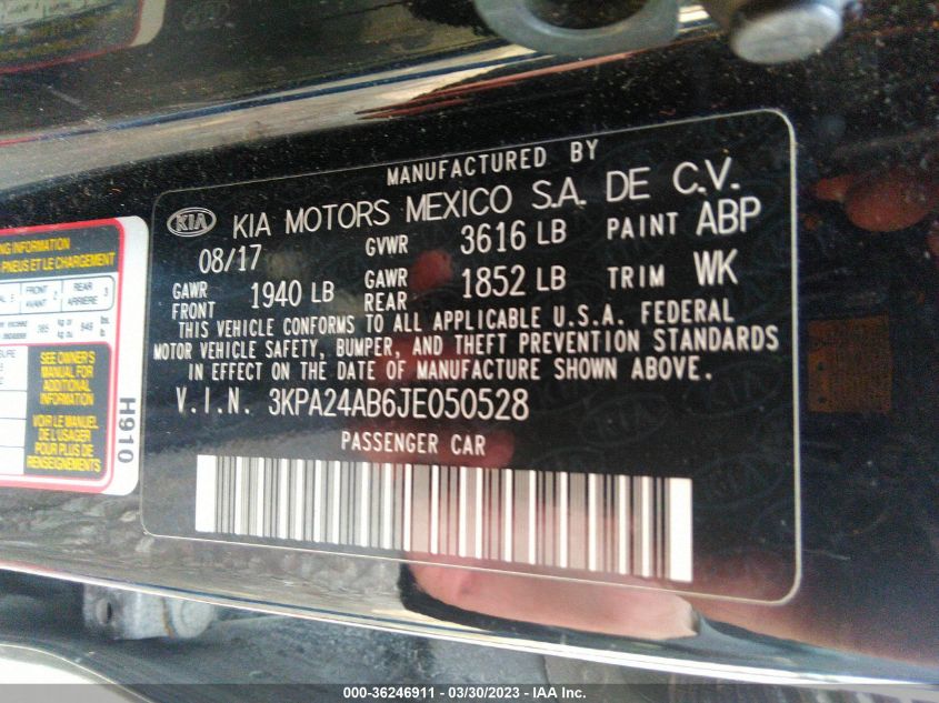 2018 KIA RIO LX - 3KPA24AB6JE050528