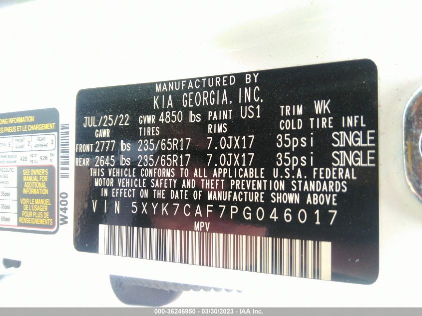 2023 KIA SPORTAGE X-PRO PRESTIGE - 5XYK7CAF7PG046017
