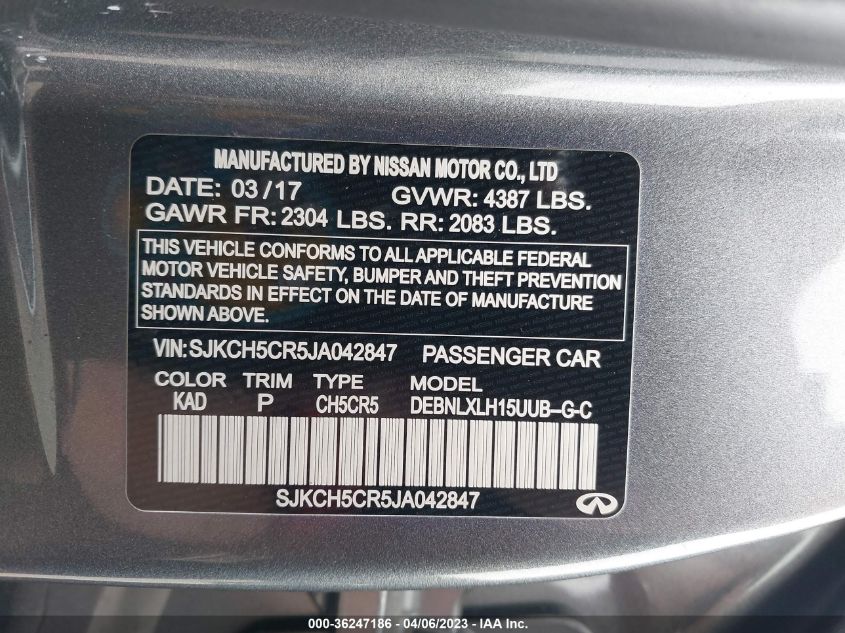 2018 INFINITI QX30 LUXURY SJKCH5CR5JA042847