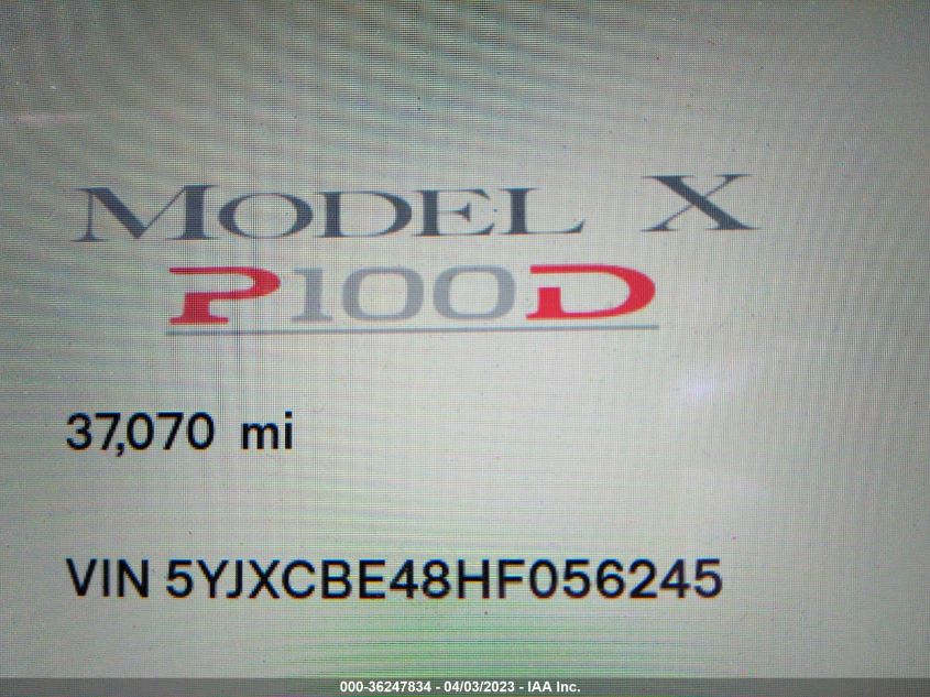 2017 TESLA MODEL X P100D - 5YJXCBE48HF056245
