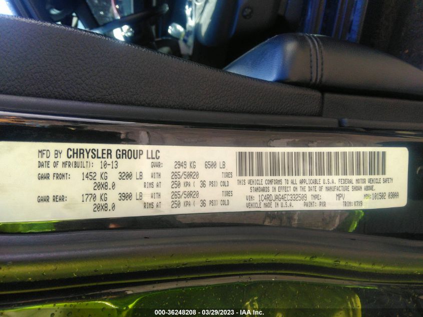 2014 DODGE DURANGO SXT - 1C4RDJAG4EC332509