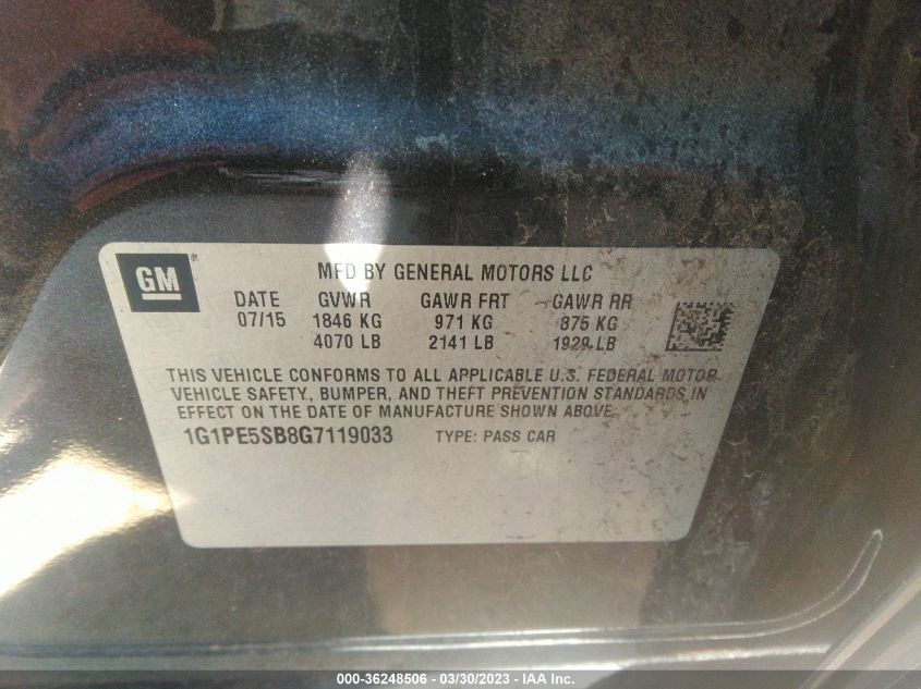 2016 CHEVROLET CRUZE LIMITED LT - 1G1PE5SB8G7119033