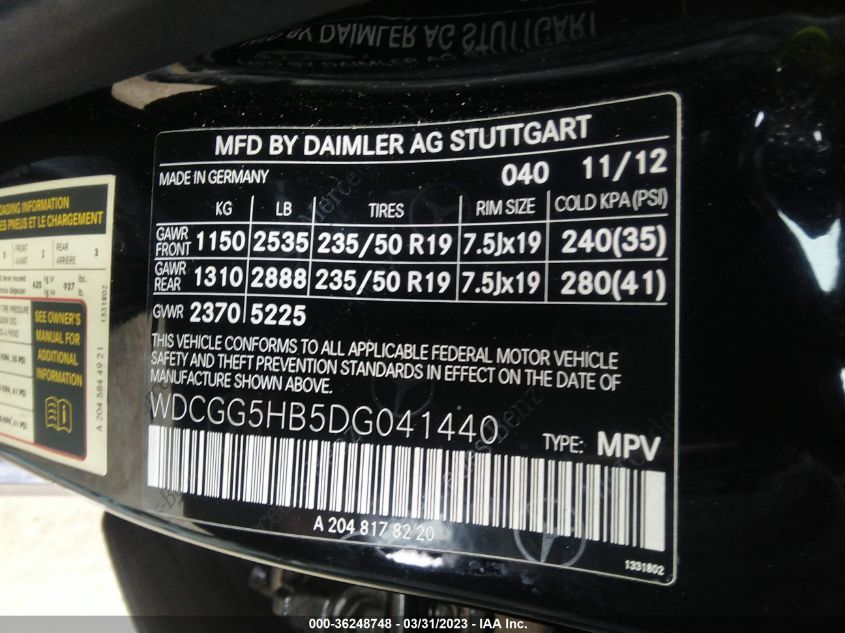 2013 MERCEDES-BENZ GLK-CLASS GLK 350 - WDCGG5HB5DG041440
