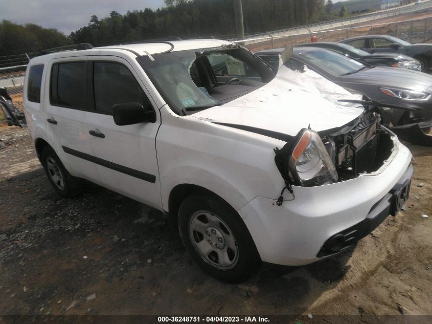 2013 HONDA PILOT LX - 5FNYF4H20DB085718