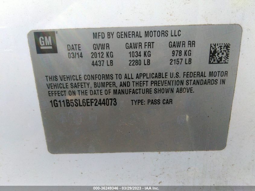 2014 CHEVROLET MALIBU LS - 1G11B5SL6EF244073