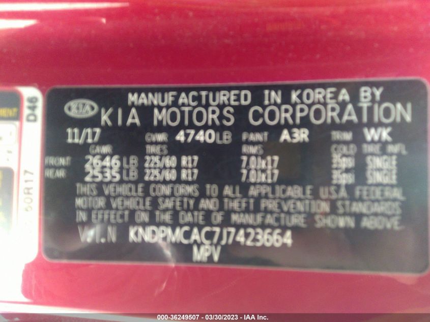 2018 KIA SPORTAGE LX - KNDPMCAC7J7423664