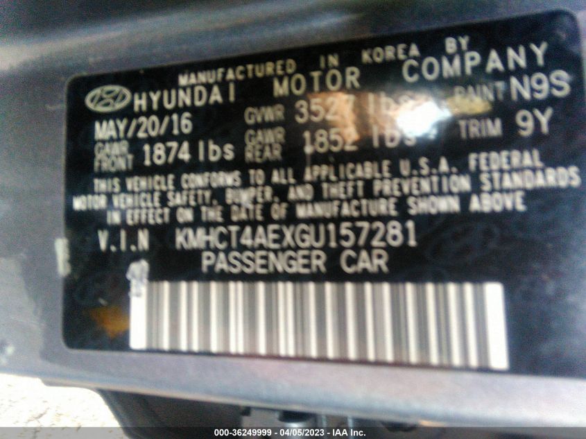2016 HYUNDAI ACCENT SE - KMHCT4AEXGU157281