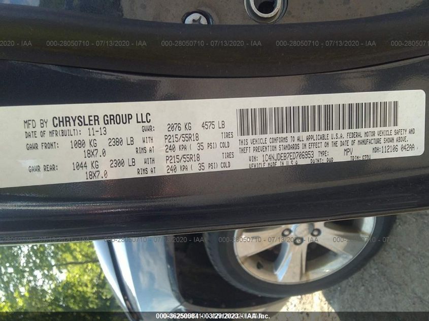 2014 JEEP COMPASS LATITUDE - 1C4NJDEB7ED706953